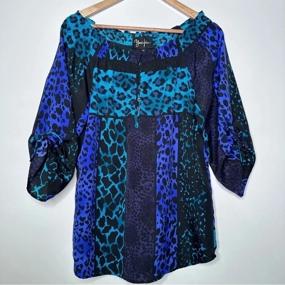 Yumi Kim REVOLVE Leopard Print Off The Shoulder Top Blouse Size Small